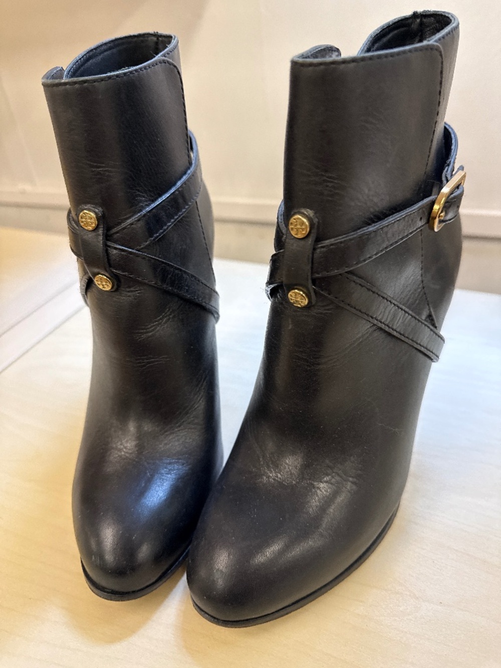 Tory Burch Black Leather Ankle Boots